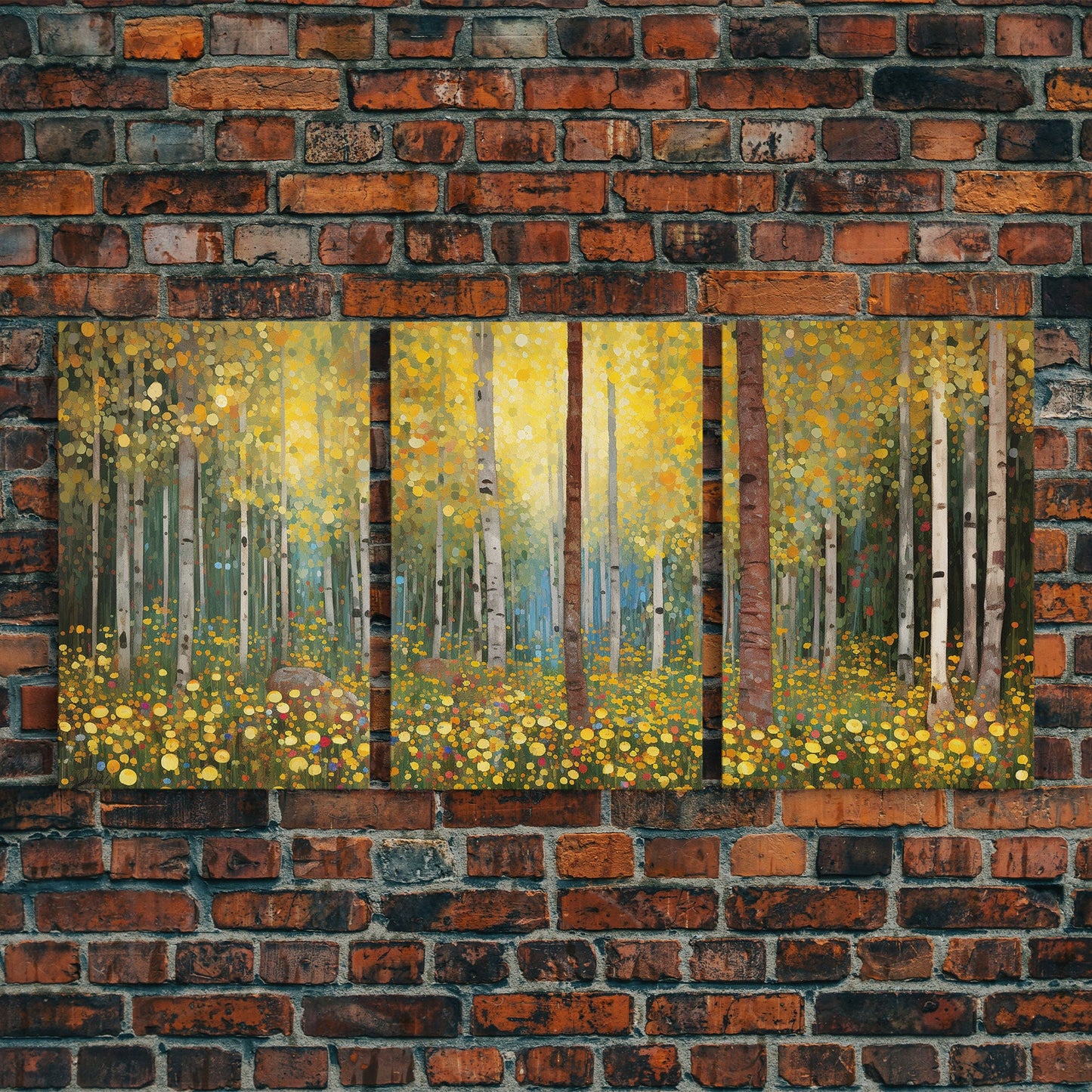 Forest Wall Art, Trees Art Print, Wildflower Wall Art, Canvas Print, Wall Art, 3 Piece Wall Art, Birthday Gift, Farmhouse Wall Art, RV Decor