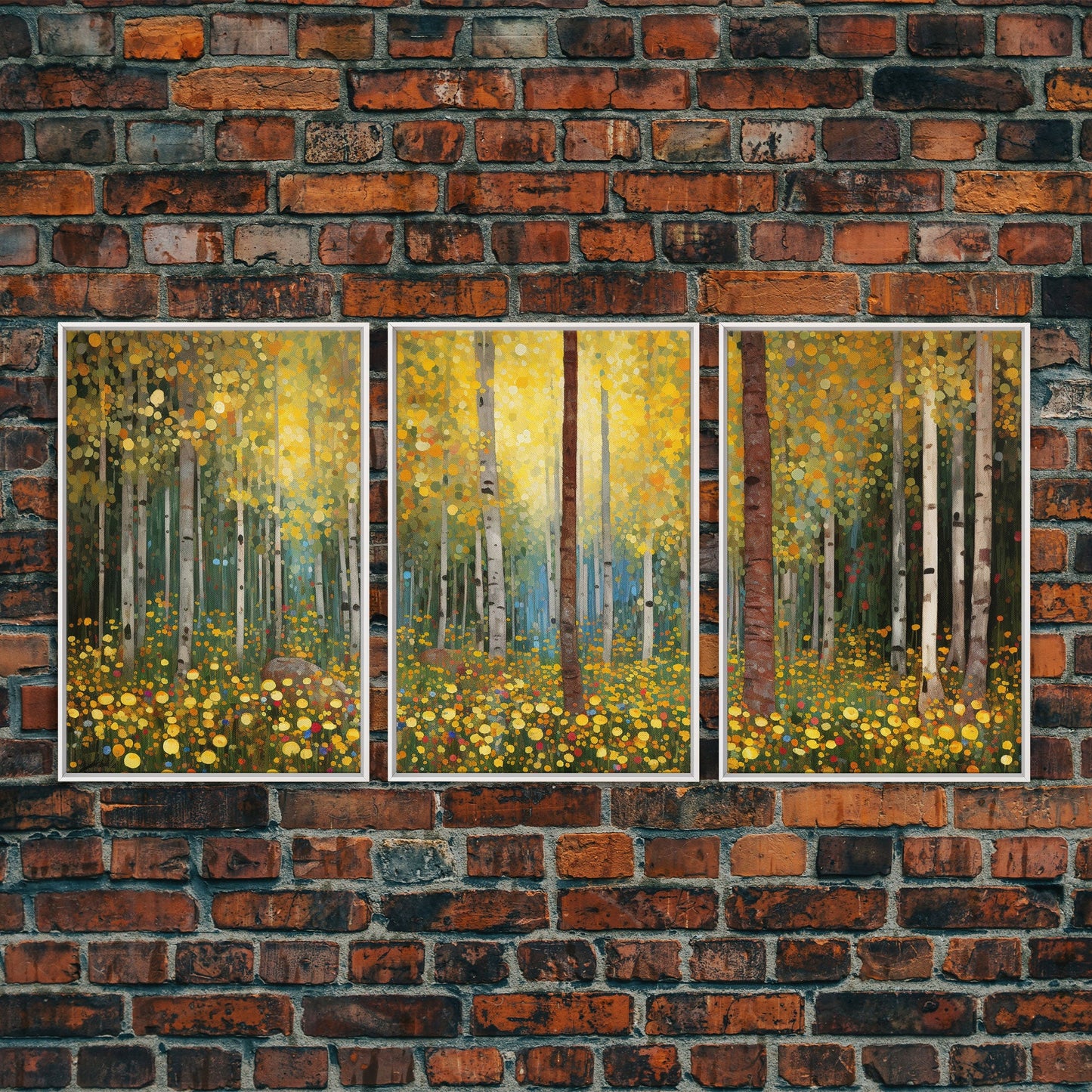 Forest Wall Art, Trees Art Print, Wildflower Wall Art, Canvas Print, Wall Art, 3 Piece Wall Art, Birthday Gift, Farmhouse Wall Art, RV Decor