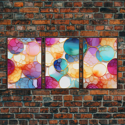Vibrant Wall Print, Abstract Art Print, Canvas Print, Wall Art, 3 Piece Wall Art, Abstract Wall Art, Above Couch Wall Art, House Wall Art