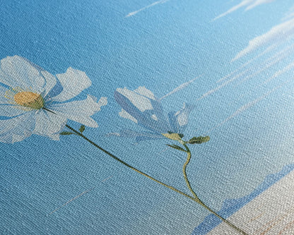 Flower Art Print, Cosmos Flower, Minimalist Art, Canvas Print, Wall Art, 3 Piece Wall Art, Ranch House Decor, Living Room Prints, Office Art