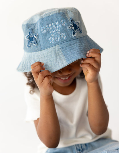 Child of God Denim Kids Bucket Hat