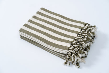 Girit Haki Cotton Linen Towel