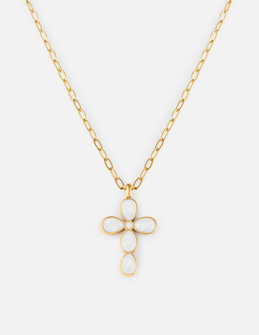 Eternal Light Cross Paperclip Chain Necklace