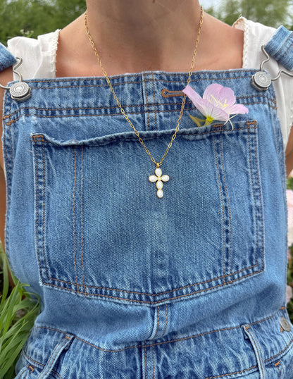 Eternal Light Cross Paperclip Chain Necklace