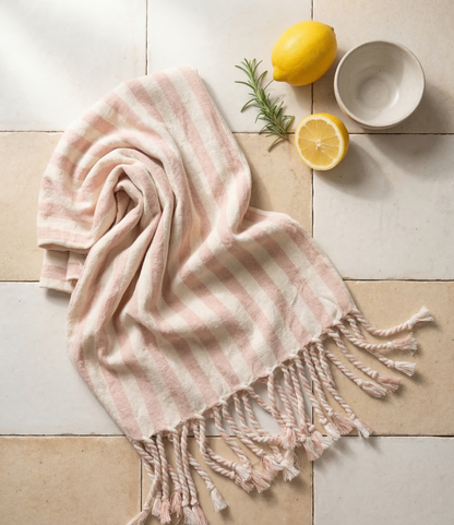 Girit Salmon Cotton Linen Towel