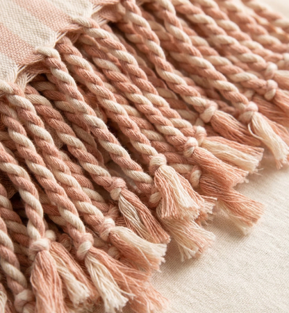 Girit Salmon Cotton Linen Towel