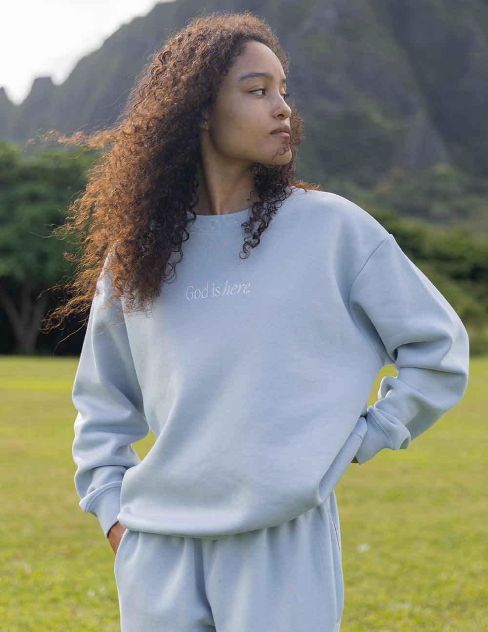 God Is Here Unisex Crewneck