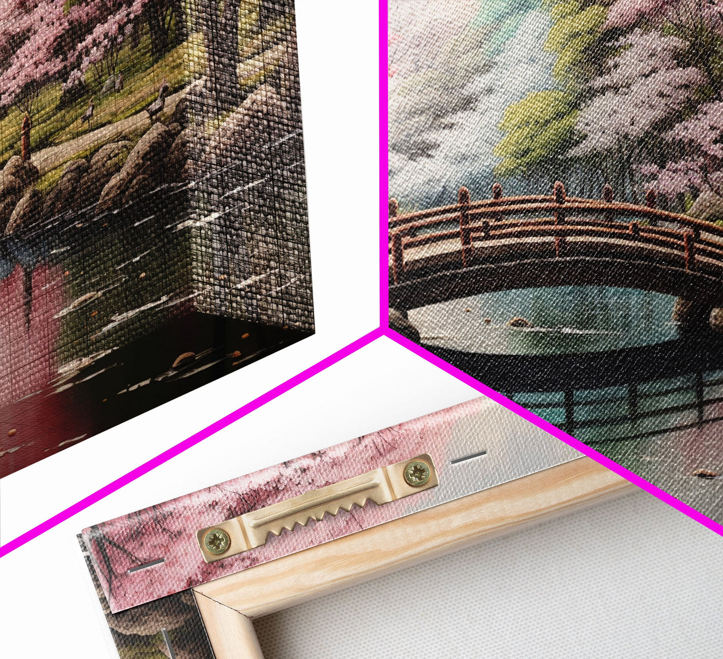 Japanese Print, Landscape Wall Art, Cherry Blossom Wall Art, Canvas Print, Wall Art, 3 Piece Wall Art, Country Home Wall Art, Modern Prints