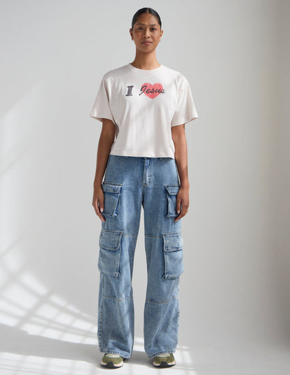 I Love Jesus Cropped Women's Tee