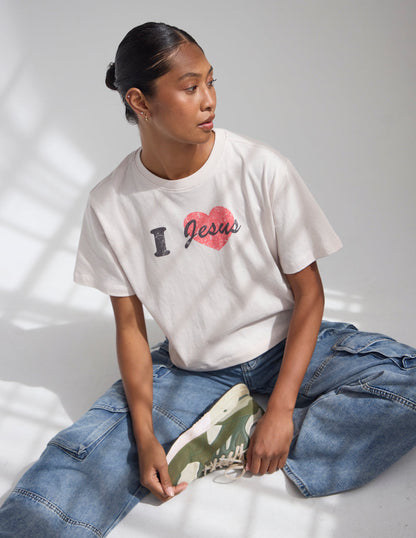 I Love Jesus Cropped Women's Tee