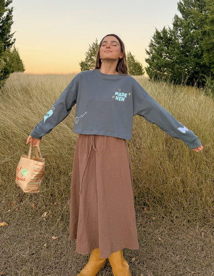 Made New Cropped LS Women's Tee
