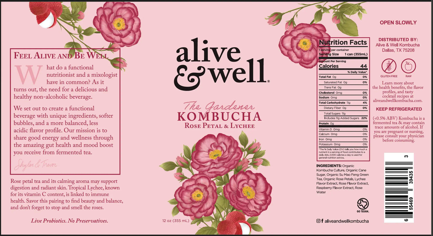 Rose Petal & Lychee Kombucha Organic