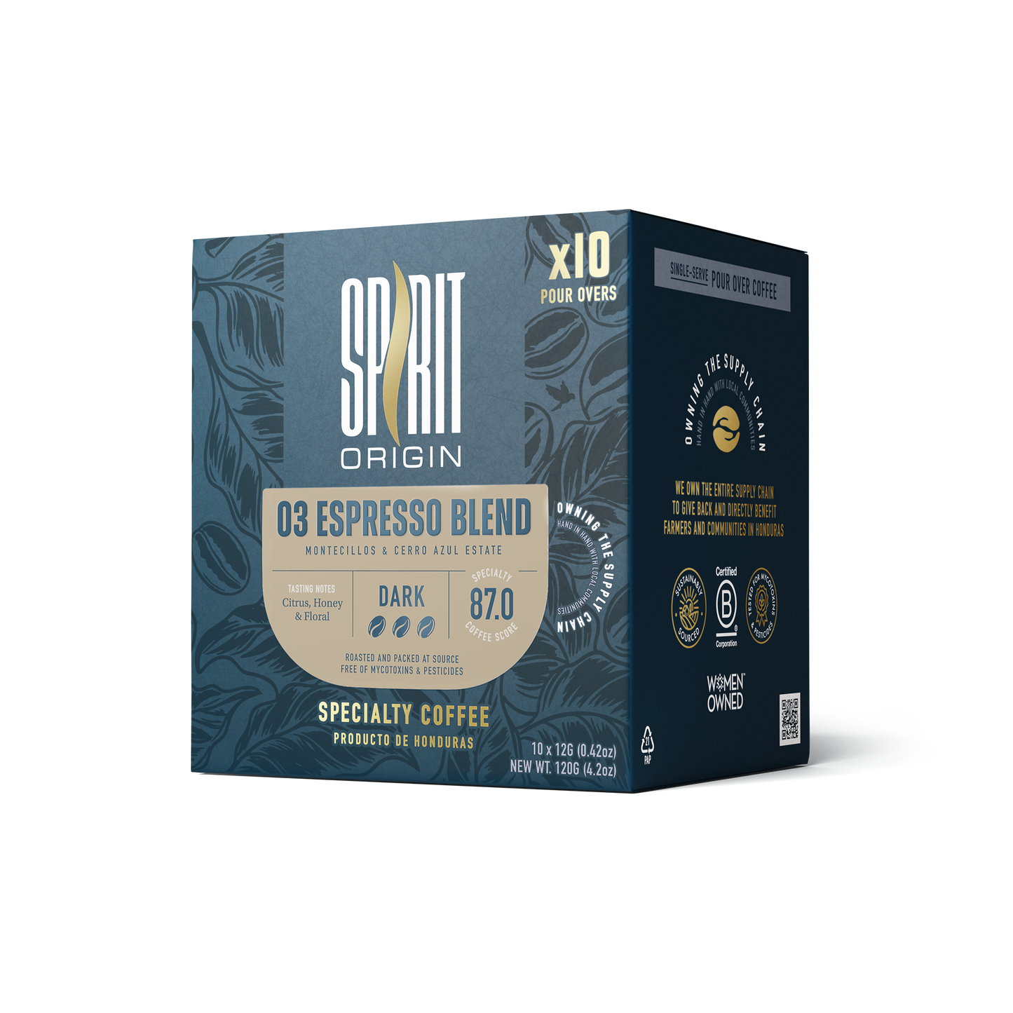 Single-Serve Pour-Over Drip Coffee Bags – Espresso Blend Specialty Coffee (10-Pack)