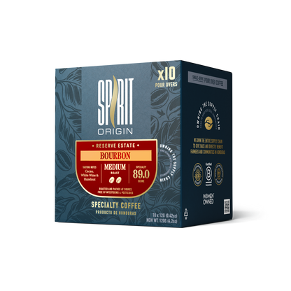 Single-Serve Pour-Over Drip Coffee Bags – Bourbon Medium Roast Specialty Coffee (10-Pack)