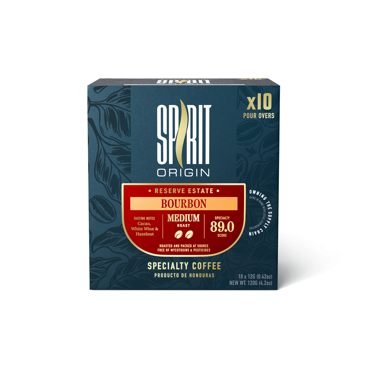 Single-Serve Pour-Over Drip Coffee Bags – Bourbon Medium Roast Specialty Coffee (10-Pack)