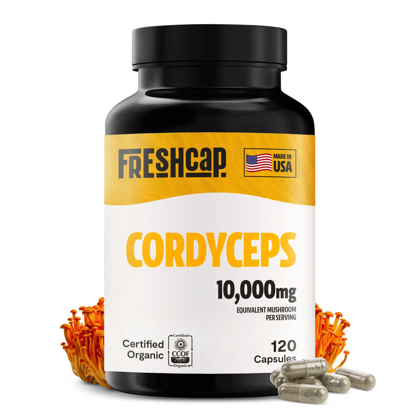Organic Cordyceps Mushroom Supplement Capsules